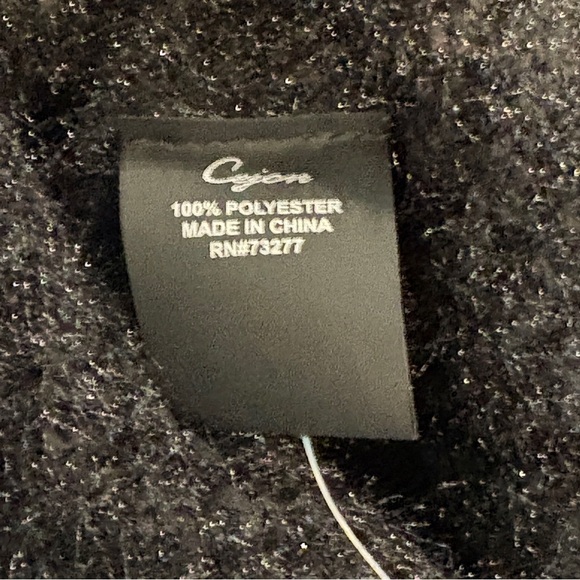 Cejon Black Knit Poncho Turtleneck One Size NWT - Picture 3 of 6